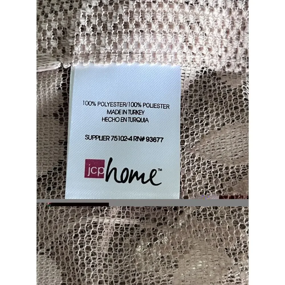 JCP Home Shari Mauve Pink Lace Floral Curtain Swag Valance Set 82